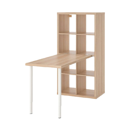 Bureau combiné avec étagère en bois aggloméré pour espace de travail - 150 x 75 x 180