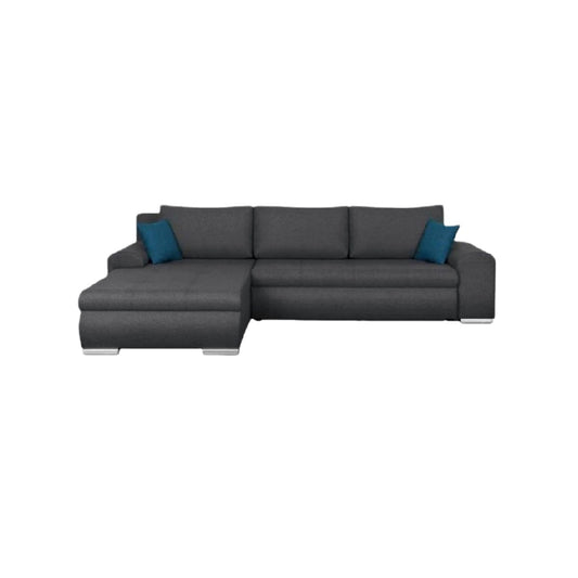Canapé d'angle en tissu pour salon avec coussins décoratifs - 200 x 95 x 85