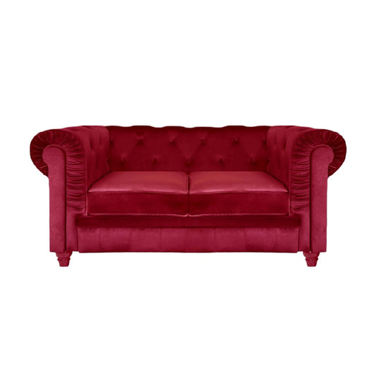 Canapé en velours rouge pour salon - Conçu pour le confort - Matériau en velours - Dimensions non spécifiées